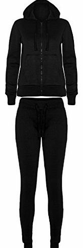 Be Jealous Womens Ladies Plain Fleece Hooded Hoodie Jogsuit Bottom Jogging Pant Tracksuit