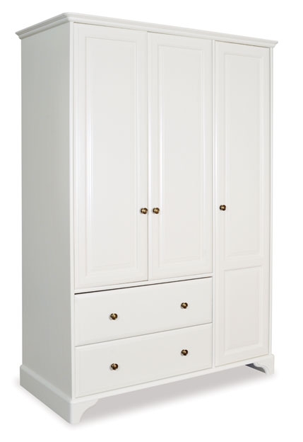 Painted Triple Gents Wardrobe - Off