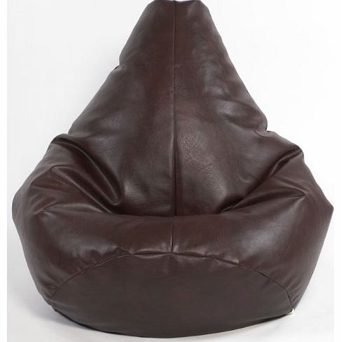 Beautiful Beanbags Kids Brown Highback Gaming Beanbag Faux Leather Bean Bag Chair