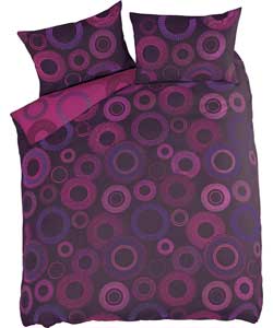 Bedcrest Spiral Plum and Fuchsia Reversible Duvet Cover