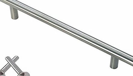 Bedrooms Plus T-bar Kitchen Furniture Handle 160mm hole centres, Bedroom,cupboard door handles, Brushed Steel