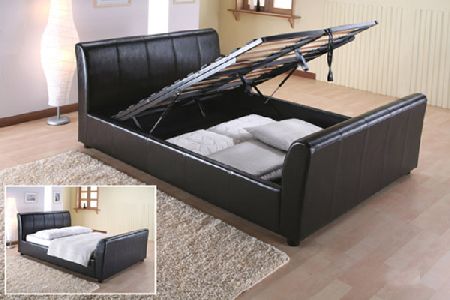 Bedworld Discount Boston Faux Leather Ottoman Bed Frame Kingsize