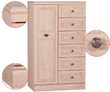 Bedworld Discount Oyster Bay Range - Tallboy (6 Drawers, 1 Door)