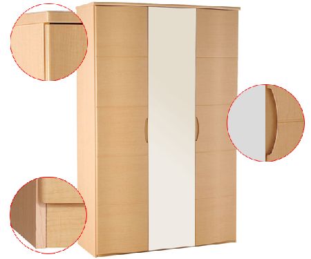 Synergy Range - Wardrobe - 3 Door (1 Mirror Doors)