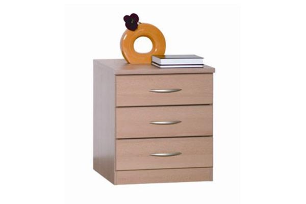 Bedworld Discount Toledo Beech 3 Drawer Bedside Chest