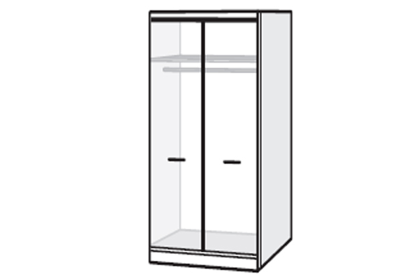 Manhattan Range - Wardrobe - 2 Door (With Shelf)