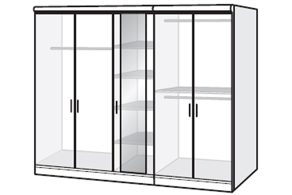 Manhattan Range - Wardrobe - 5 Drawers (1 Mirror