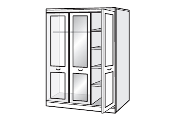 Oyster Bay Range - Wardrobe - 3 Doors (1 Mirror