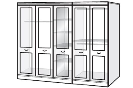 Bedworld Furniture Oyster Bay Range - Wardrobe - 5 Door Run (1