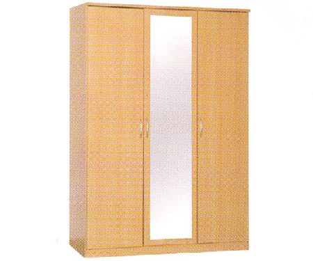 Toledo 3 Door Wardrobe (1 Mirror Door)