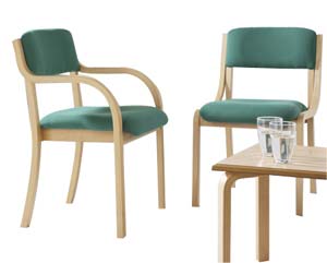 beech framed stackable chair