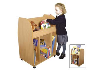 Beech mobile book trolley