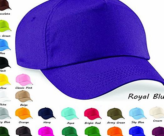 Beechfield Kids Girls Boys Baseball Cap Junior Childrens Hat Cotton Summer Sun 5 Panel Adjustable (Chocolate)