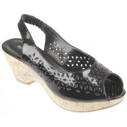 Female Brio703 in Black Patent, Pewter, White