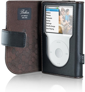 iPOD Classic Leather Folio - Black/Chocolate