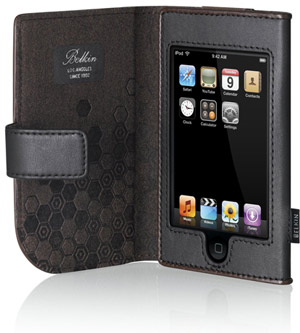 iPOD Touch Leather Folio - Black/Chocolate