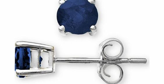 Bella Diamanti Modern Platinum 950 Ladies Solitaire Stud Earrings with Sapphire 1.30 Carat - 5mm*5mm