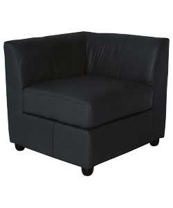 Leather Corner Unit- Black