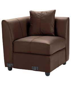 Leather Corner Unit - Chocolate