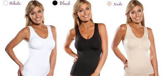 Bella Tamania Cami Shaper Camisole Slimming Shapewear Body Slimmer Tummy Trimmer (L, White)