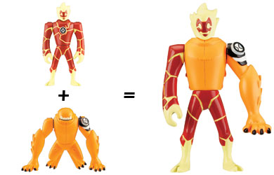 ben 10 Alien Force - Creation Chamber Heatblast and Wildmutt