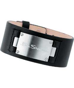 Black Leather Cuff Bracelet