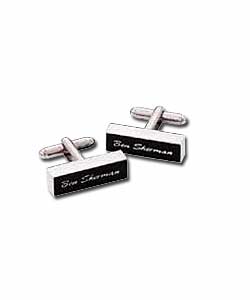 Engraved Black Cufflinks