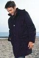 faux suede duffle coat