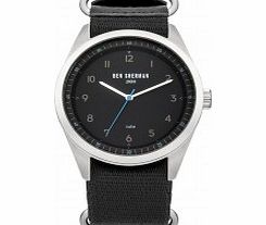 Ben Sherman Mens All Black Canvas Strap Watch