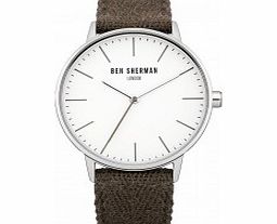 Ben Sherman Mens White and Green Fabric Strap