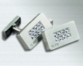 silver bling cufflinks