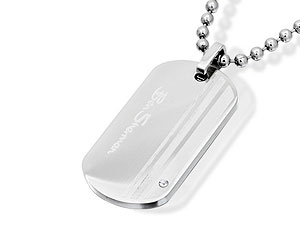 Ben Sherman Stone-Set Dog Tag Necklace 019508