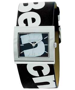 bench Ladies Black Strap White Print Watch