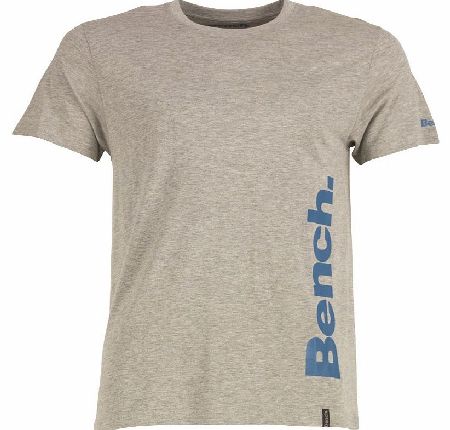 Mens Crew Neck Side Logo T-Shirt Grey Marl