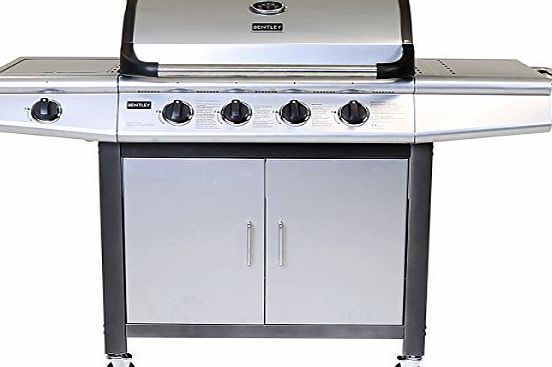 Bentley BBQ BENTLEY 5 BURNER PREMIUM GAS BBQ STEEL BARBECUE WITH WHEELS (4x BURNER   1x SIDE BURNER)