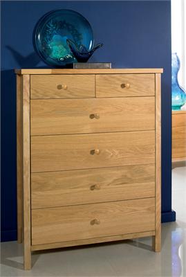 Atlantis Natural 4 + 2 Drawer Chest Small Single