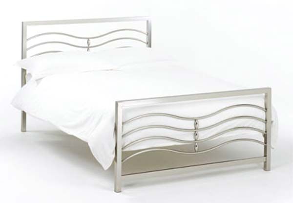 Revo 4ft 6 Double Satin Nickel Bedstead