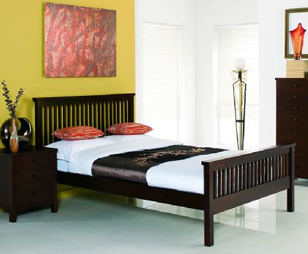 Bentley Atlanta Dark Wooden Bedstead, Double,