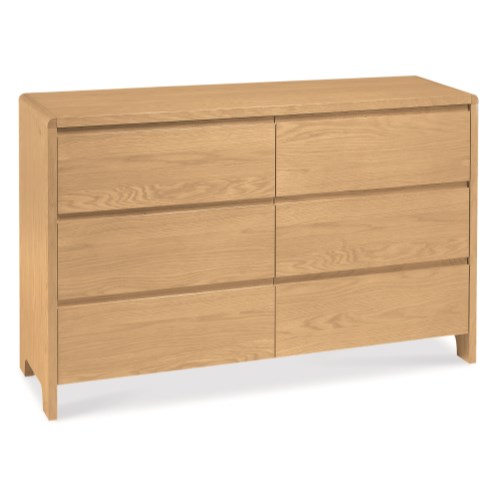 Bentley Designs Capri Wide 6 Drawer Chest In Oak