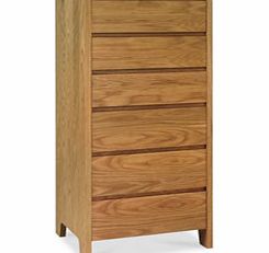 Bentley Designs Domino 6 Drawer Chest - Oak