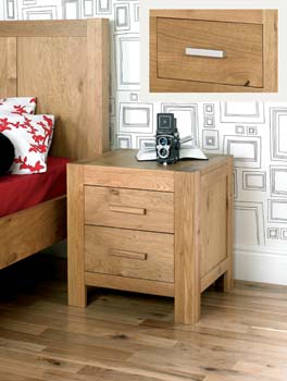 Bentley Designs Lyon Oak 2 Drawer Bedside Table