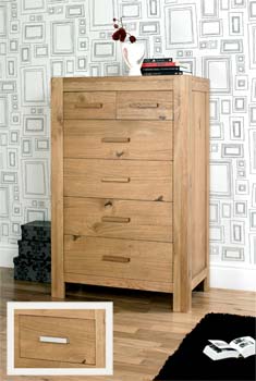 Bentley Designs Lyon Oak 4   2 Drawer Chest