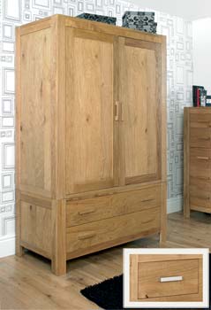 Lyon Oak Large Double Wardrobe