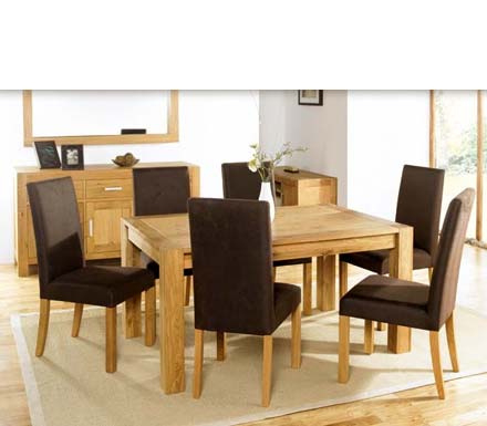 Lyon Oak Rectangular Extending Dining Set with