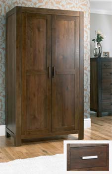 Lyon Walnut Double Wardrobe