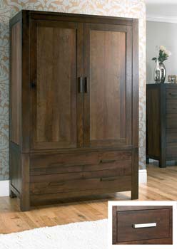 Bentley Designs Lyon Walnut Large Double Wardrobe