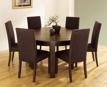 Lyon Walnut Round Dining Table