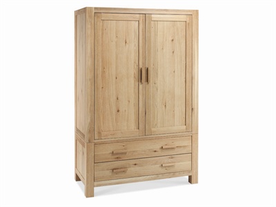 Bentley Designs Lyon Washed Oak Large Double Wardrobe Small