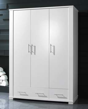 Metric 3 Door Wardrobe in White - WHILE STOCKS