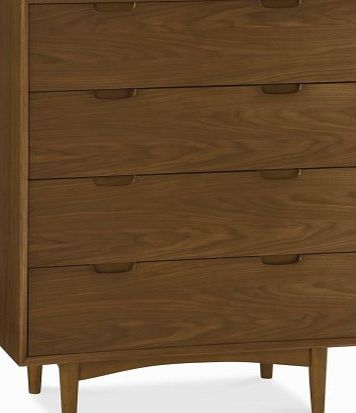 Bentley Designs Orbit 4 Drawer Chest in Walnut